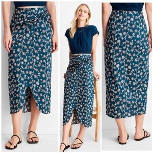 Future Collective with Jenny K. Lopez Side-Tie Sarong Midi Skirt new